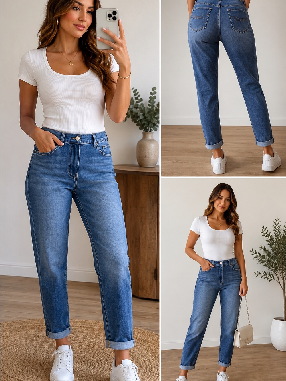 Style & Co Slim Leg Jeans Size 14 Medium Wash Stretch Denim